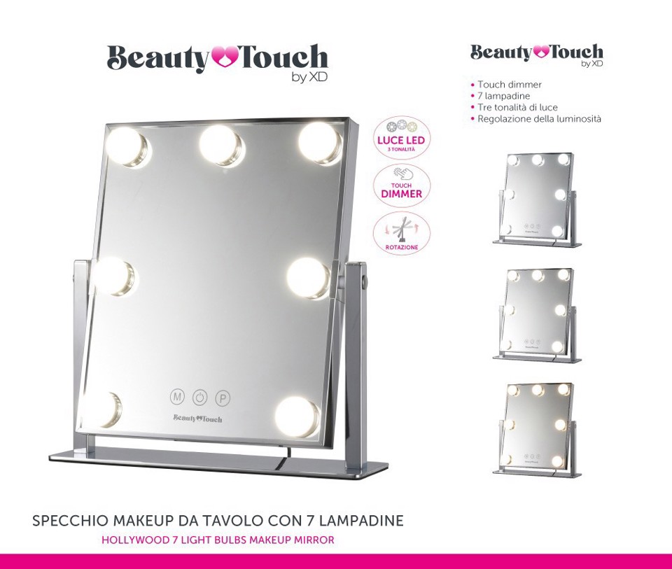 Beauty Touch XDGF2013 specchietto per trucco Libera installazione Rettangolare Cromo