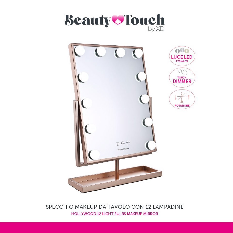 Beauty Touch XDGF2055 specchietto per trucco Libera installazione Rettangolare Rose Gold