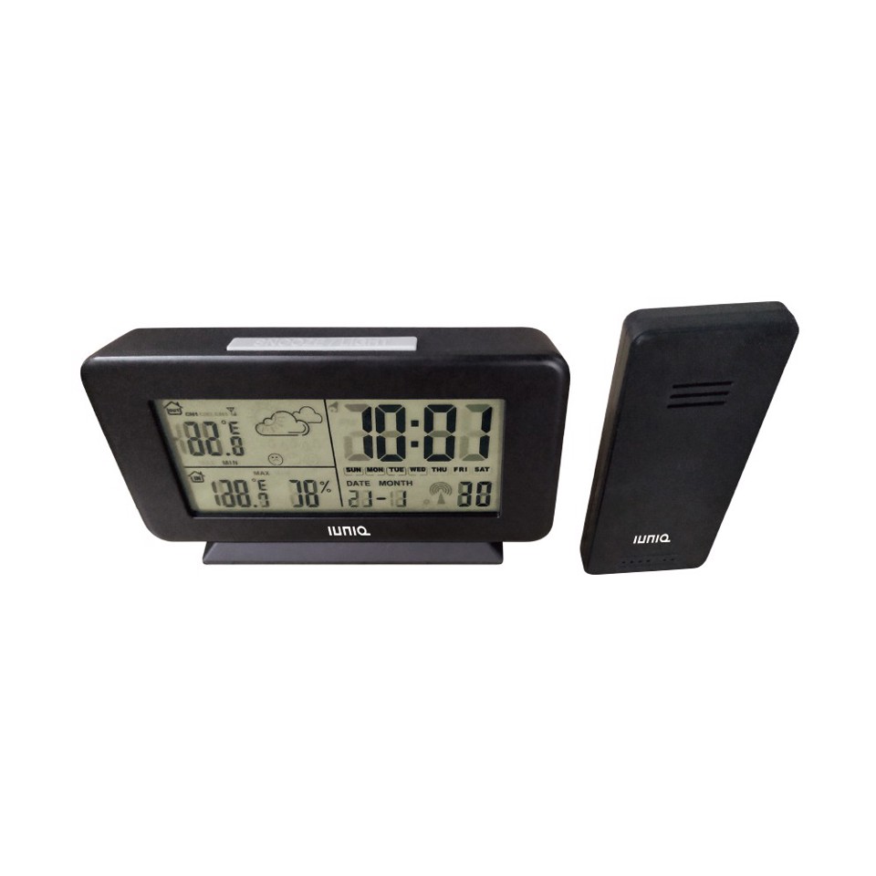 IUNIQ XDET877C stazione meteorologica digitale Nero Batteria