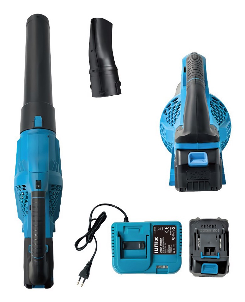 IUNIX XDVV05B spazza foglie 400 W 21 V Ioni di Litio