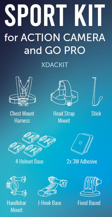 XD Enjoy Kit Accessori Per Action Cam e Gopro XDACKIT