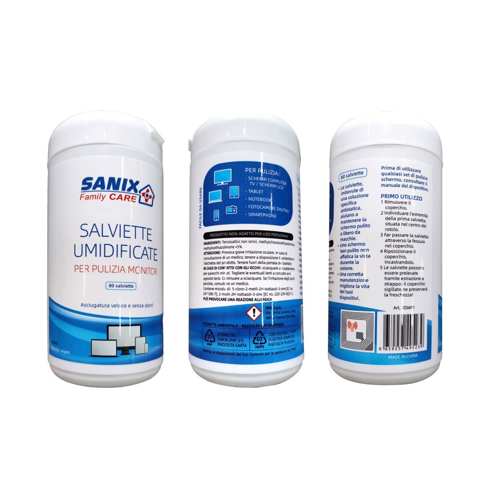 Sanix Family Care Salviette Umidificate Per Pulizia Monitor - Sanix