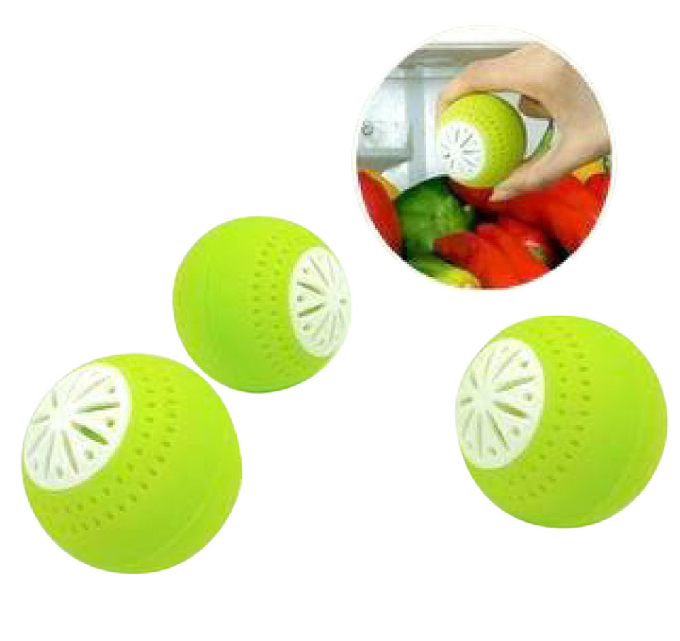Ambrosia Set 3 Sfere Per Frigorifero Mantiene Frutta E Verdura + A Lungo E Rimuove Cattivi Odori