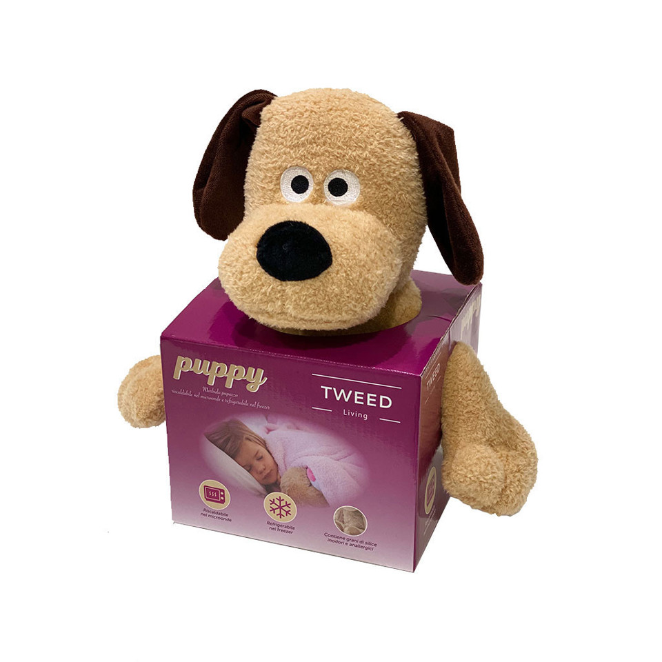 TWEED Pupazzo cane per microonde riscaldabile e refrigerabile