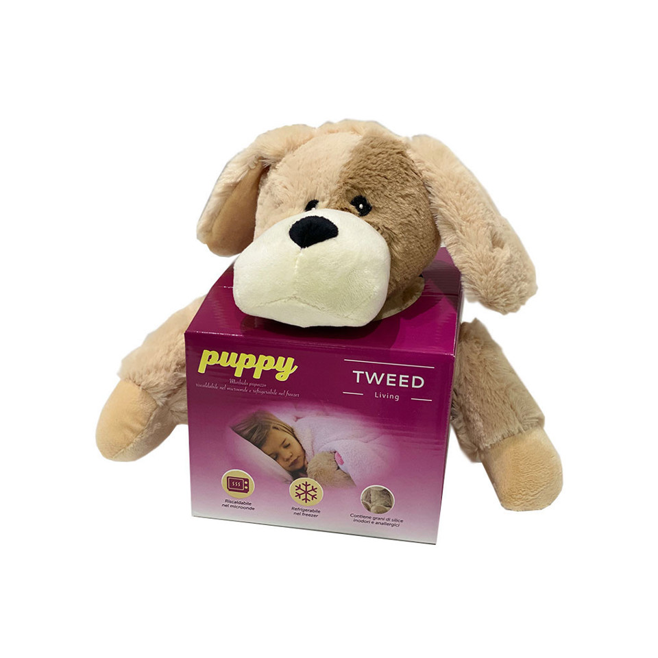 TWEED Pupazzo cane per microonde riscaldabile e refrigerabile