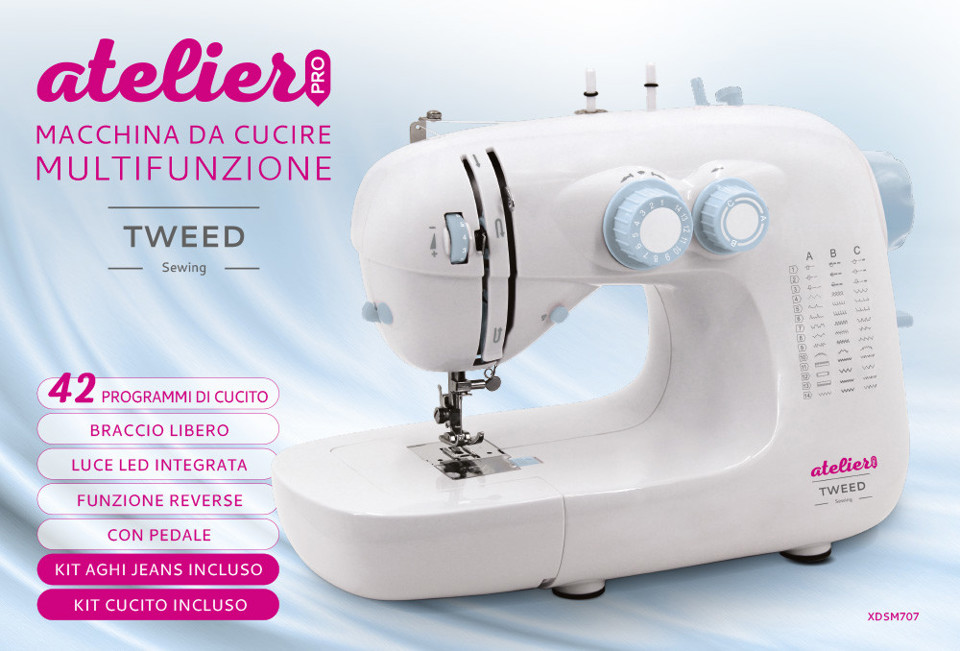 TWEED Atelier Macchina da cucire automatica 42 operazioni braccio libero XDSM707