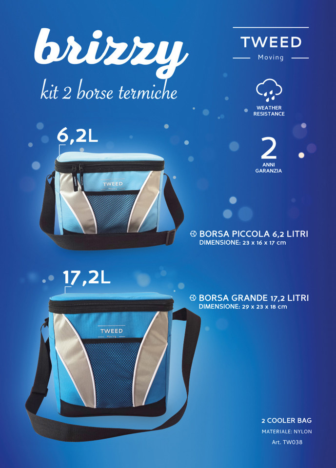 TWEED Brizzy borsa termica Nero, Blu, Argento