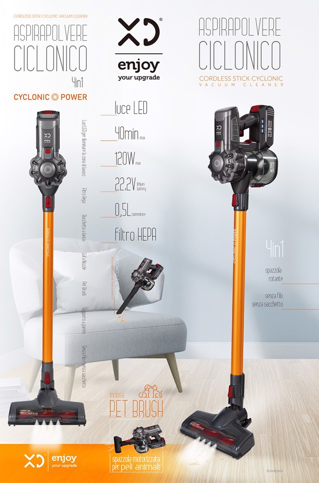 XD Enjoy Aspirapolvere Ciclonico 4in1 - Convertibile In Aspirabriciole