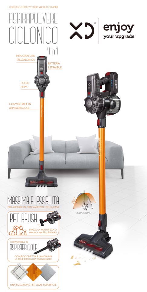 XD Enjoy Aspirapolvere Ciclonico 4in1 - Convertibile In Aspirabriciole