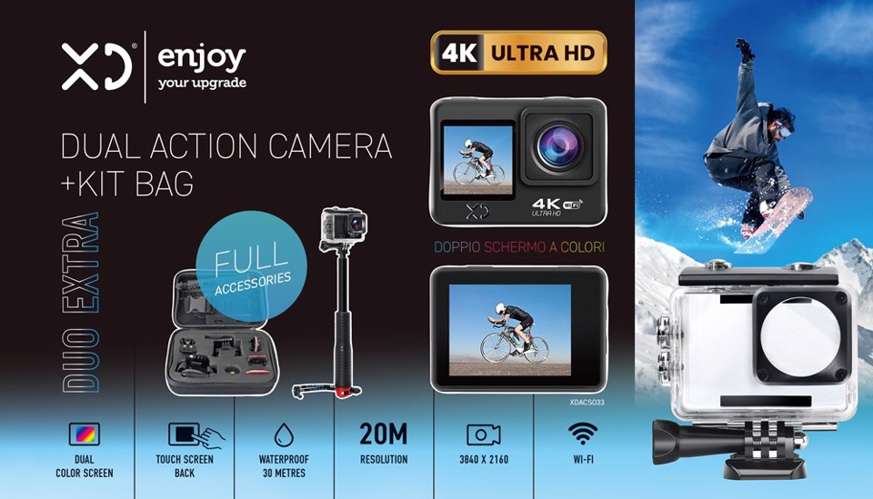 XD Enjoy Dual Action Camera + Kit Bag