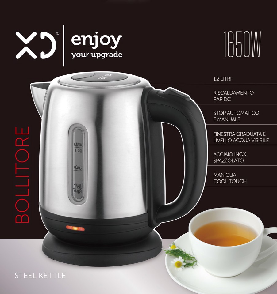 XD Enjoy Bollitore Elettrico In Acciaio 1.2 Litri - 1650W
