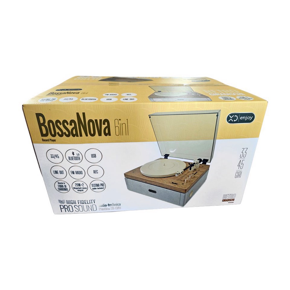 XD Enjoy BossaNova Giradischi con trasmissione a cinghia Grigio, Legno Semiautomatico