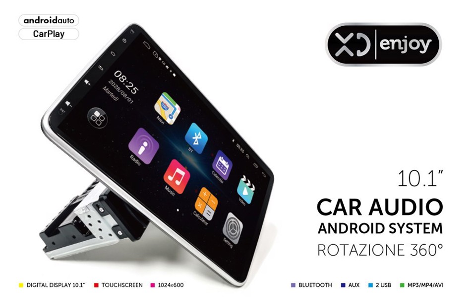 XD Enjoy Car Audio Stereo System con Bluetooth, lettore MP3, microSD e 2 USB, Telecomando | 4x25W