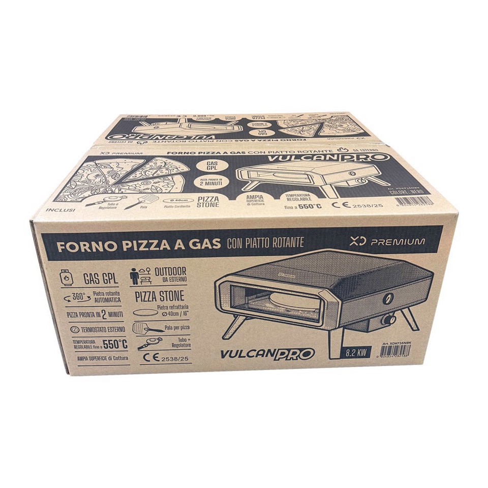 XD Enjoy Forno Pizza a Gas Con Piatto Rotante "Vulcanpro" - da Esterno