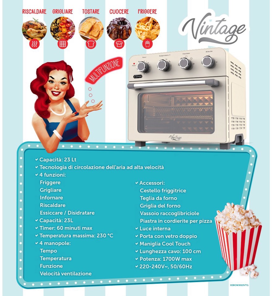 XD Vintage Friggitrice Ad Aria & Forno Ventilato - Vintage