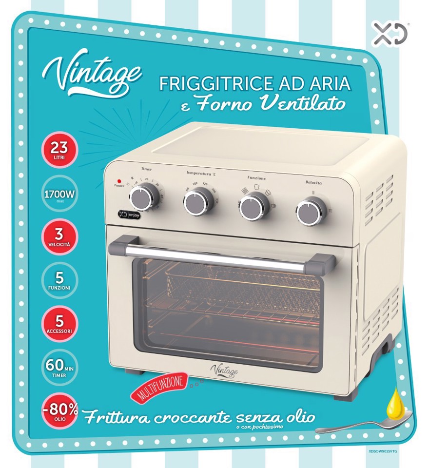 XD Vintage Friggitrice Ad Aria & Forno Ventilato - Vintage