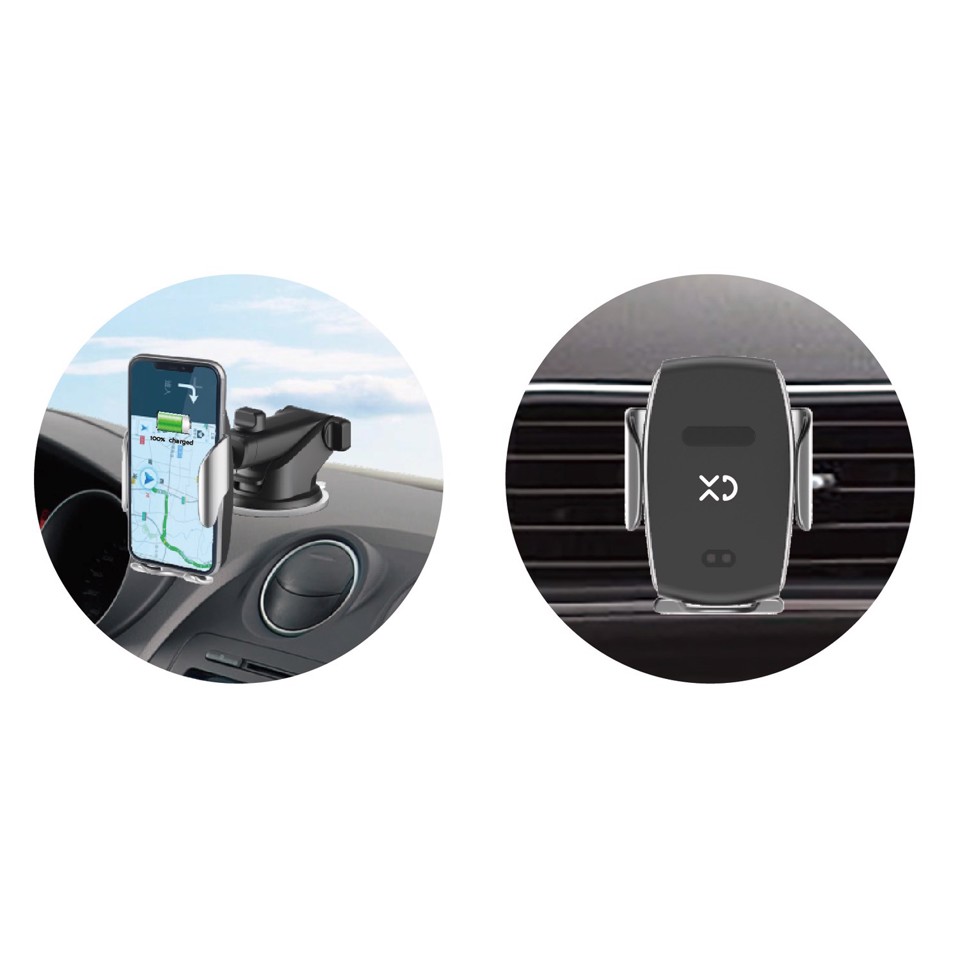 XD Enjoy Kit 2 in 1 - supporto da auto con caricabatterie wireless