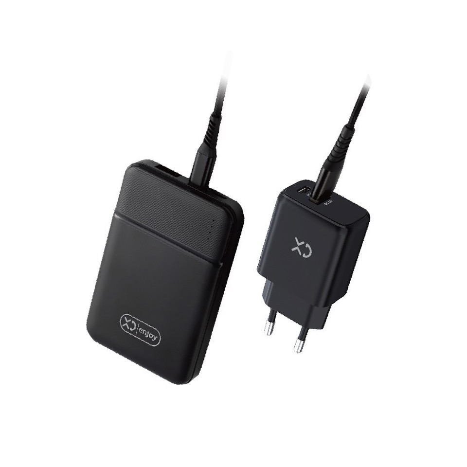 XD Enjoy Mobile Starter Kit: USB To Type-C Cable + Travelling Charger + Power Bank 5000mAh