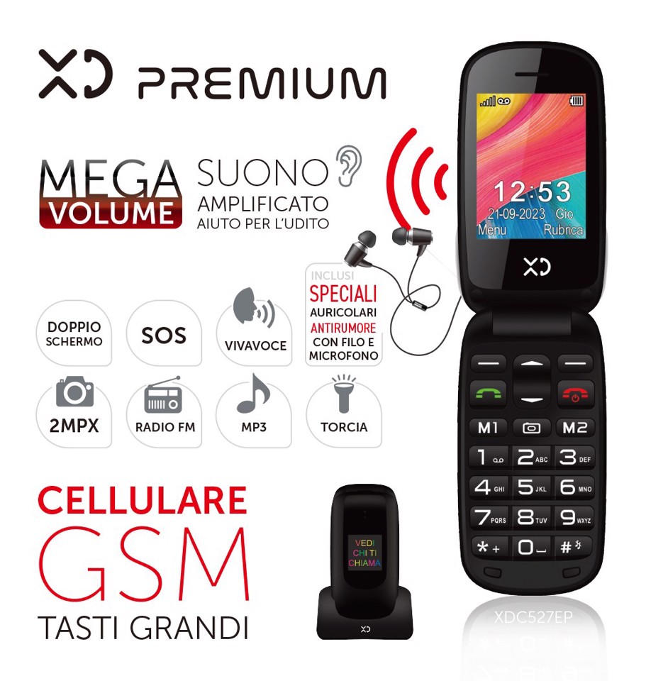 XD Enjoy Senior Phone Premium - Cellulare GSM Tasti Grandi