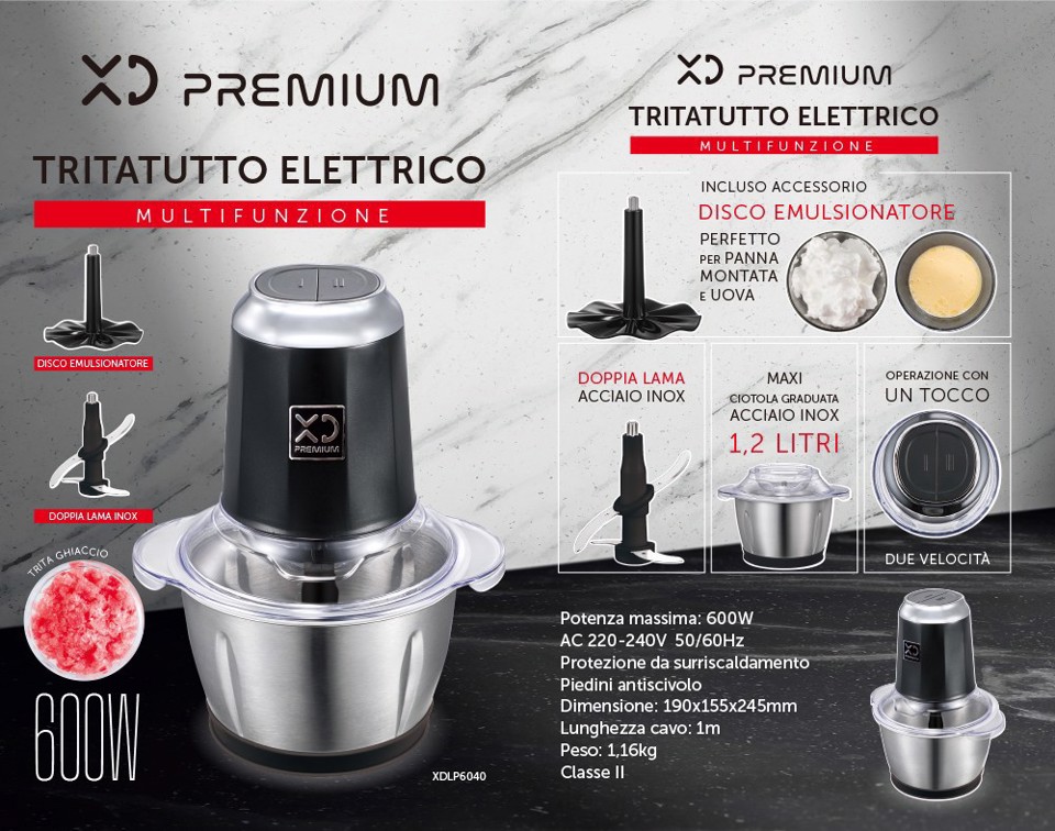 XD Premium Tritatutto Elettrico Multifunzione Premium