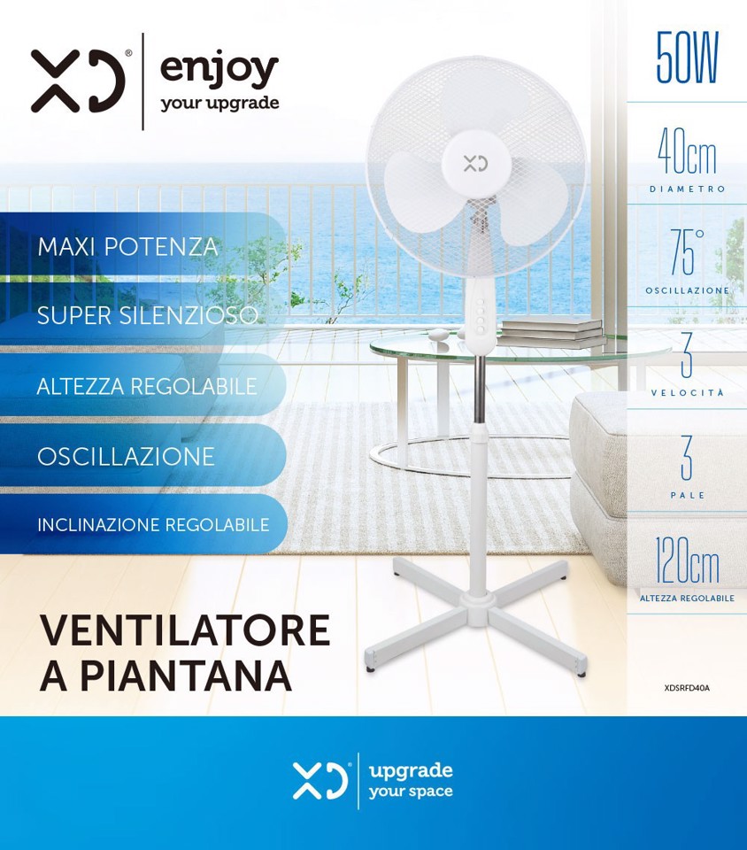 XD Enjoy Ventilatore A Piantana 40 Cm