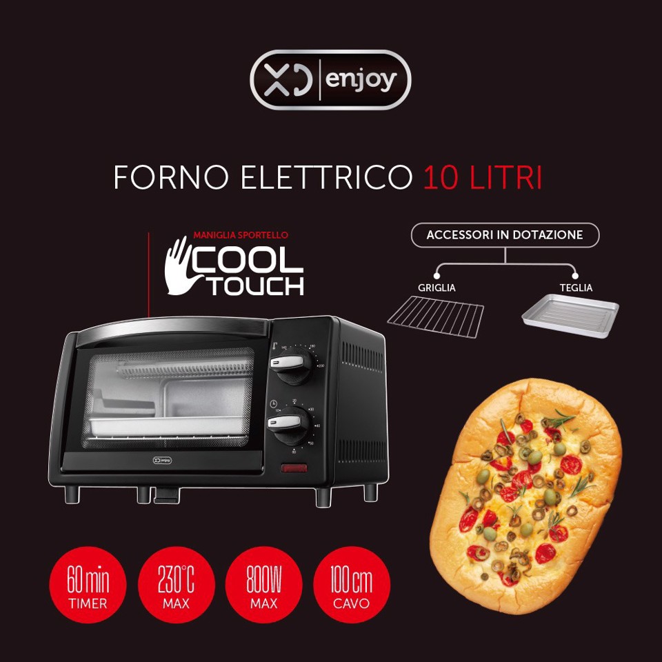XD Enjoy XDACE10BLK fornetto con tostapane 10 L 800 W Nero