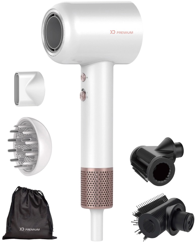 XD Enjoy XDAD990WH asciuga capelli 1600 W Bianco, Oro rosa