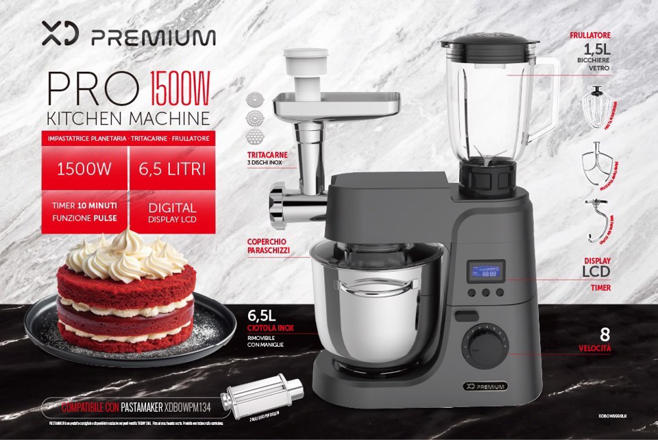 XD Premium XDBOW999BLK robot da cucina 15000 W 6,5 L Nero