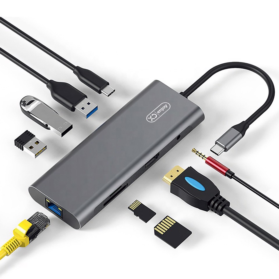XD Enjoy XDBSHUB9 replicatore di porte e docking station per laptop Cablato USB 3.2 Gen 1 (3.1 Gen 1) Type-C Grigio
