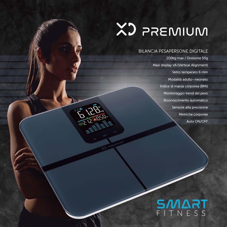 XD Enjoy XDCAM9629P bilance pesapersone Quadrato Nero, Grigio Bilancia pesapersone elettronica
