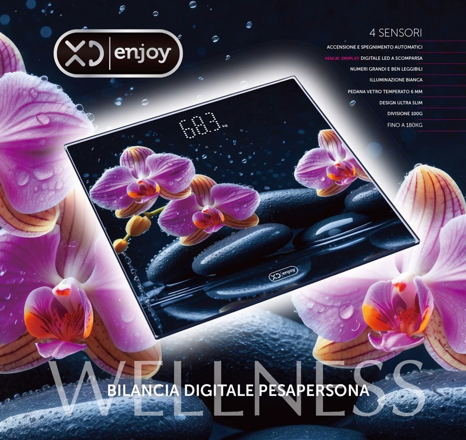 XD Enjoy XDCAM9990P bilance pesapersone Quadrato Multicolore Bilancia pesapersone elettronica