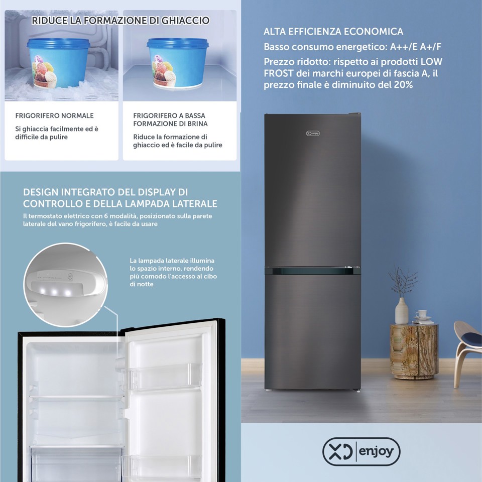 XD Enjoy XDCBMRF159DSI frigorifero con congelatore Libera installazione 157 L Argento