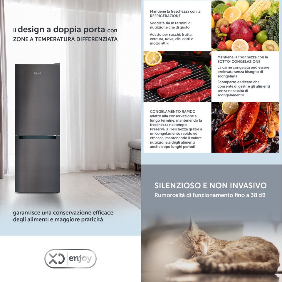 XD Enjoy XDCBMRF159DSI frigorifero con congelatore Libera installazione 157 L D Argento