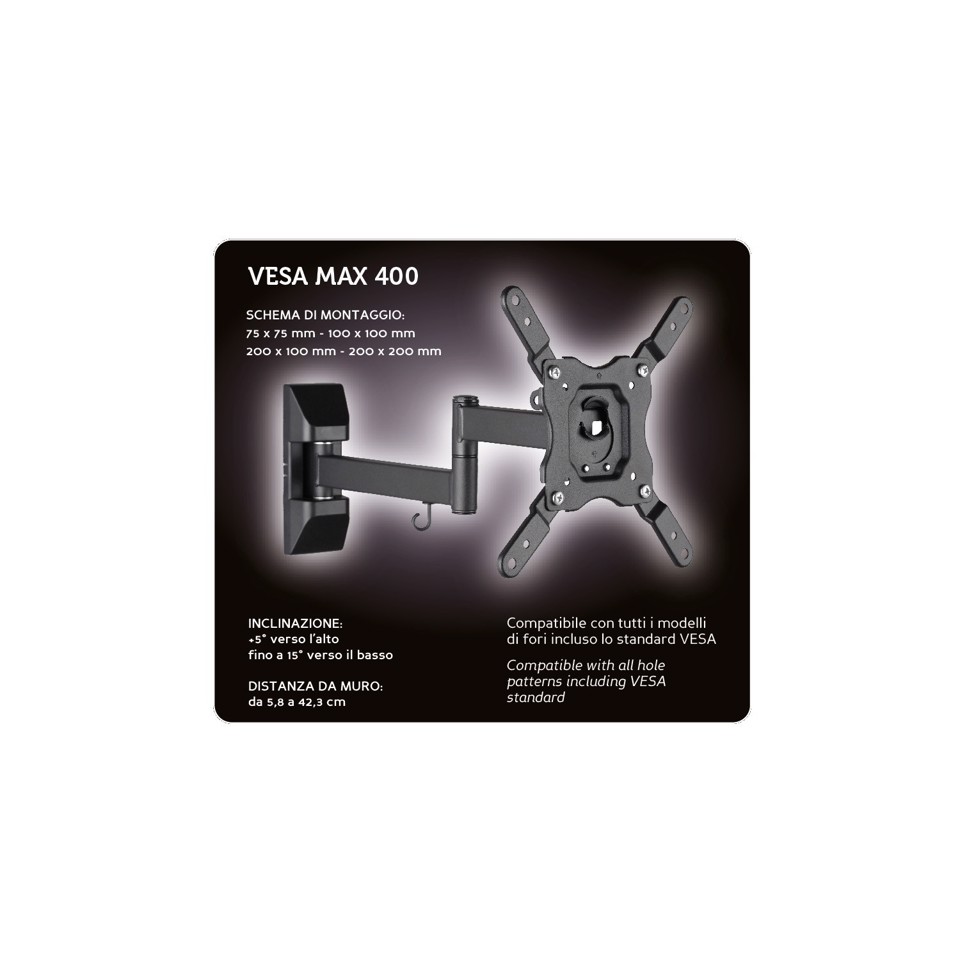 XD Enjoy XDCIM21A Supporto TV a parete 101,6 cm (40") Nero