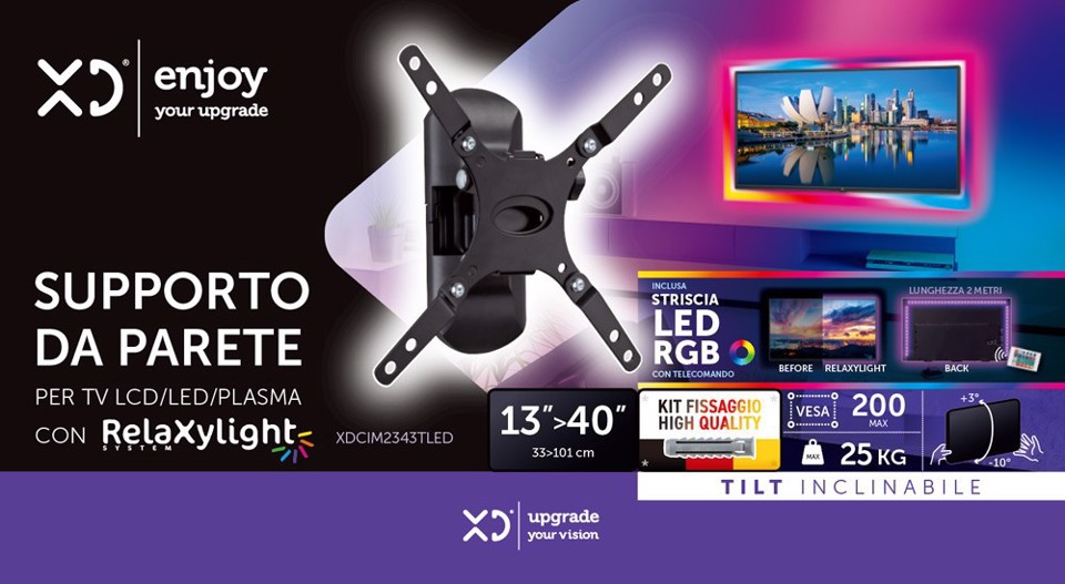 XD Enjoy XDCIM2343TLED Supporto TV a parete 101,6 cm (40") Nero