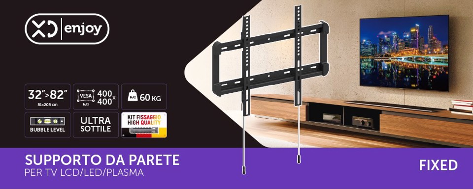 XD Enjoy XDCIM800 Supporto TV a parete 2,08 m (82") Nero