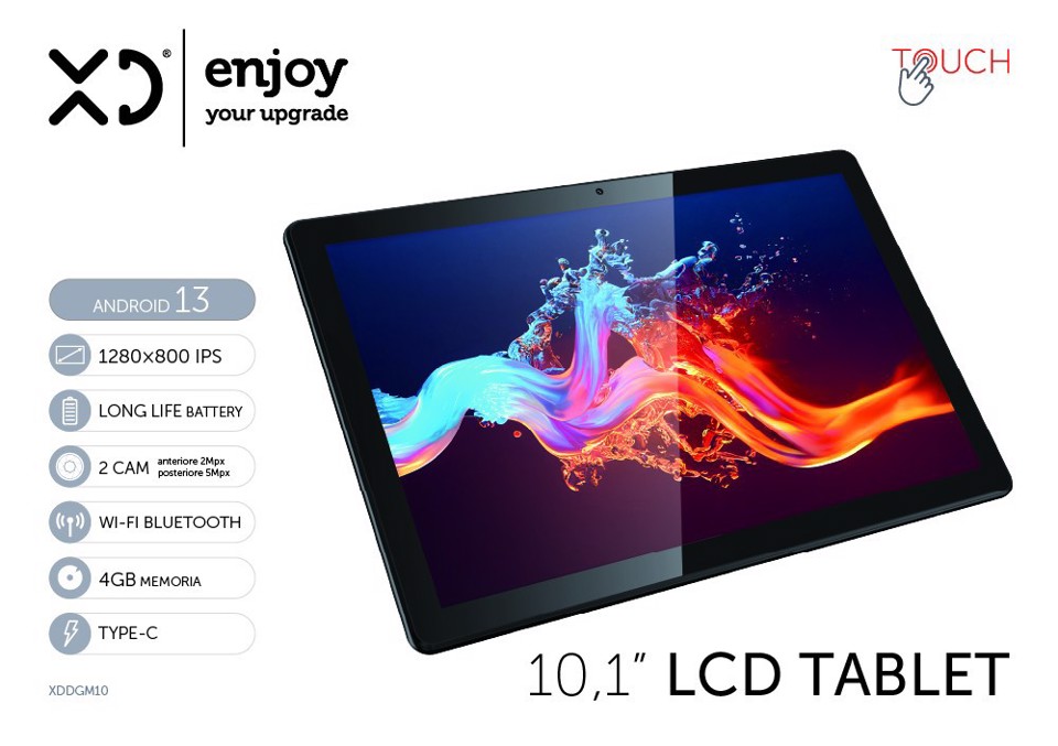XD Enjoy XDDGM10 tablet Rockchip 64 GB 25,6 cm (10.1") 4 GB Wi-Fi 4 (802.11n) Android 13 Nero