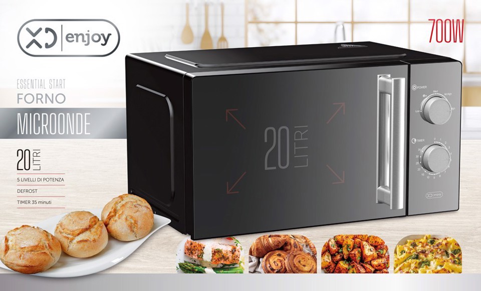 XD Enjoy XDDWMX55M forno a microonde Nero Solo microonde Superficie piana 20 L 700 W