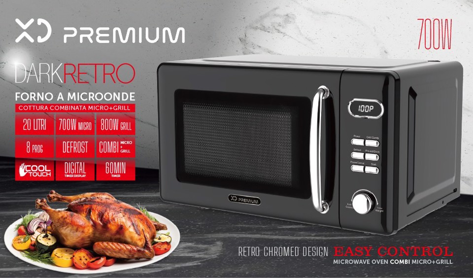 XD Premium XDDWUX20BK forno a microonde Nero Microonde combinato Superficie piana 20 L 700 W