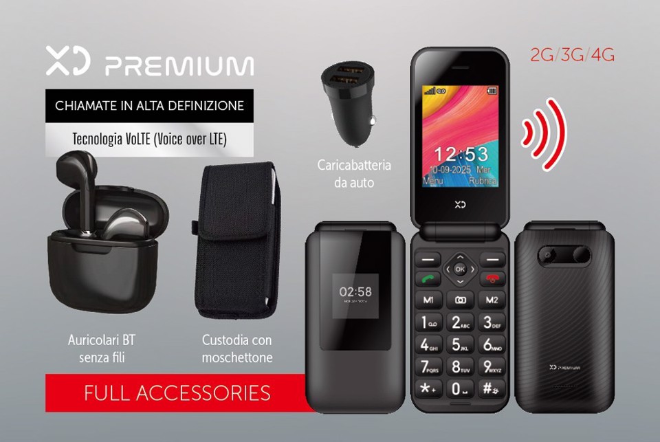 XD Enjoy XDEZF88BK cellulare 7,11 cm (2.8") Nero Telefono per anziani