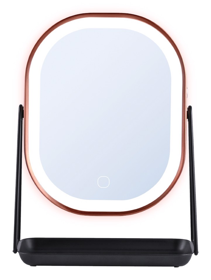 XD Enjoy XDGF1211 specchietto per trucco Libera installazione Ovale Rose Gold, Nero