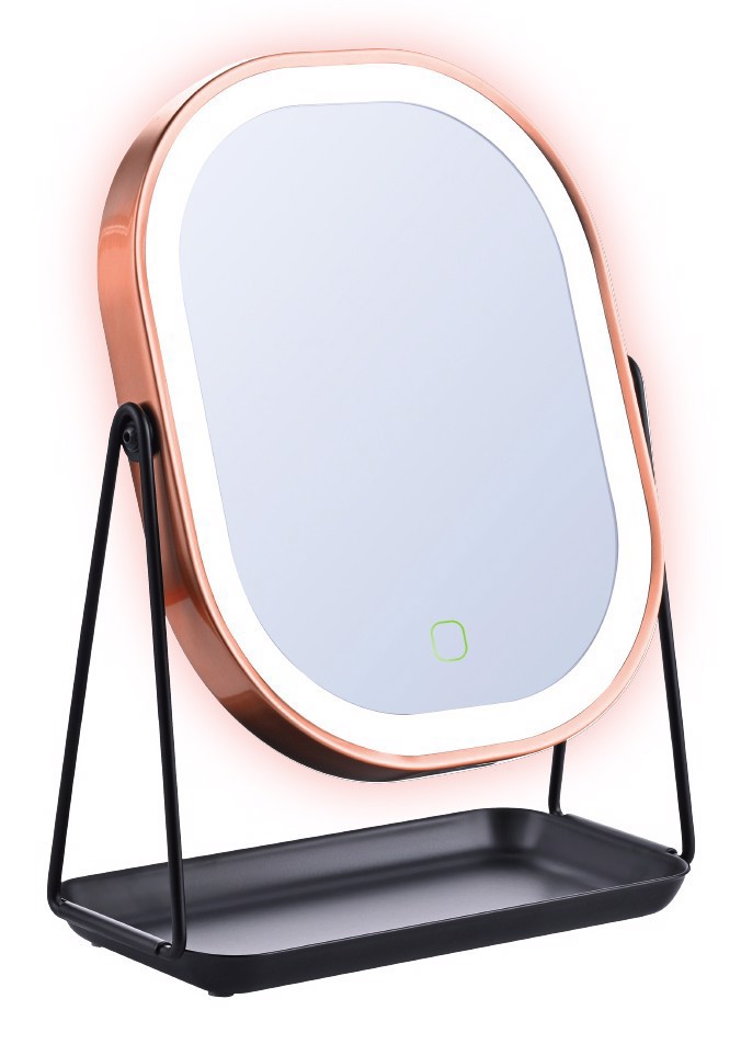 XD Enjoy XDGF1211 specchietto per trucco Libera installazione Ovale Rose Gold, Nero