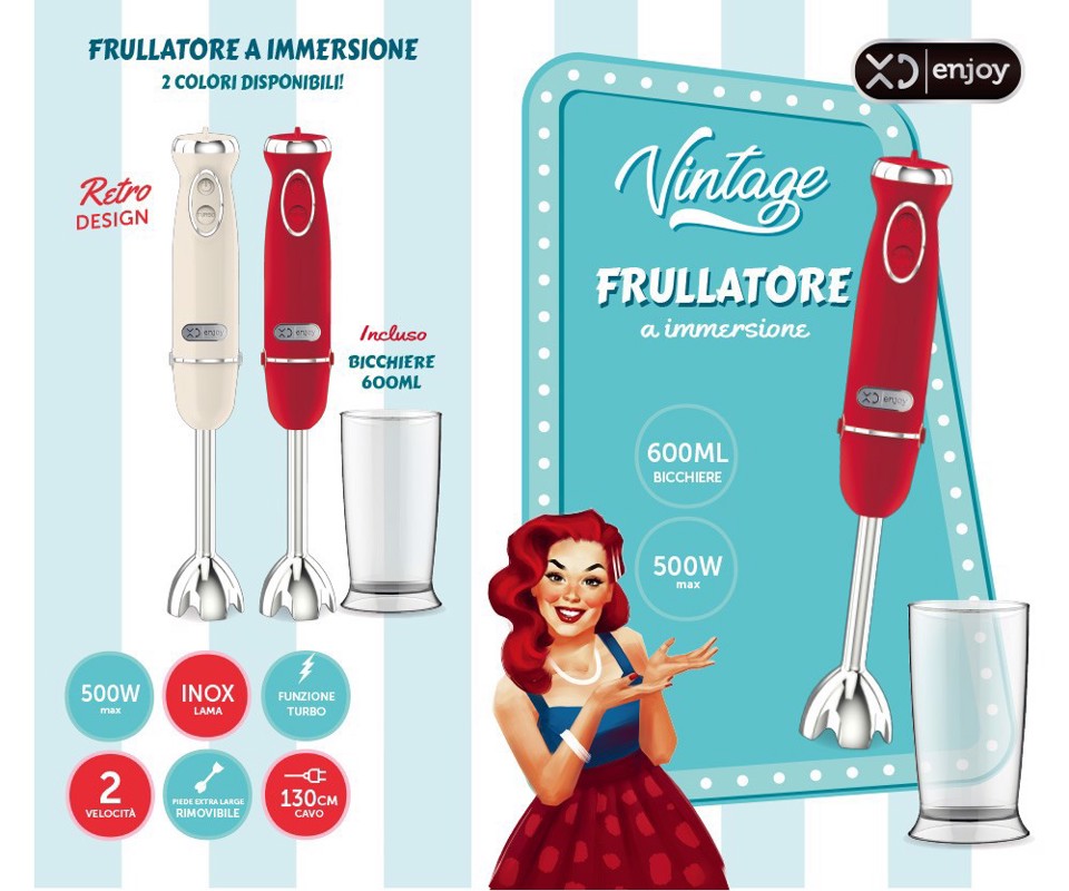 XD Enjoy XDGNR09 frullatore 0,6 L Frullatore ad immersione 500 W Rosso