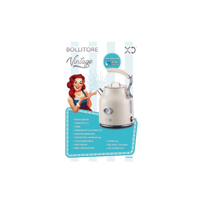 XD Vintage XDHA148 bollitore elettrico 1,7 L 2200 W Avorio