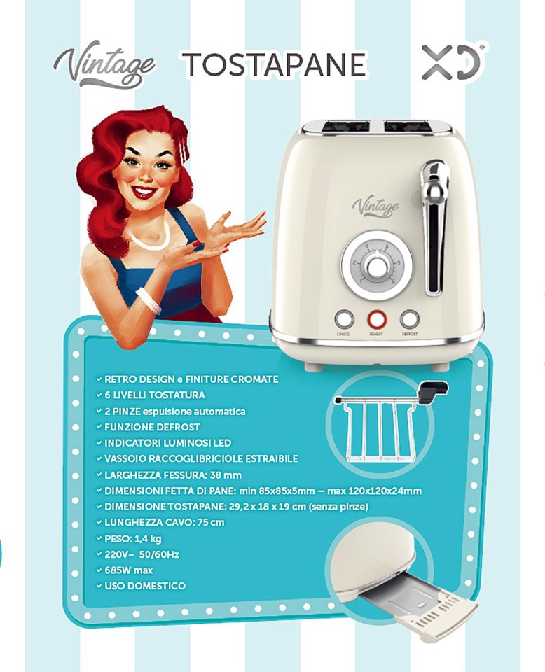 XD Enjoy XDHL330VTG tostapane 6 2 fetta/e 685 W Avorio