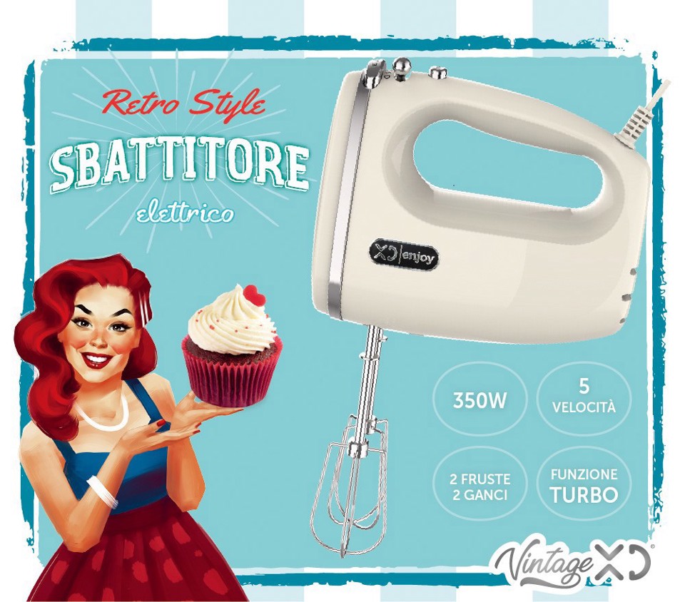 XD Vintage XDHR555 sbattitore Sbattitore manuale 350 W Avorio