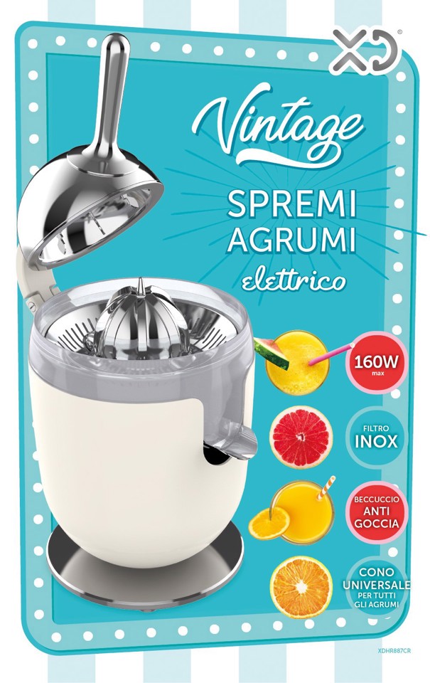 XD Vintage XDHR887CR spremiagrumi elettrico 160 W Avorio, Acciaio inox