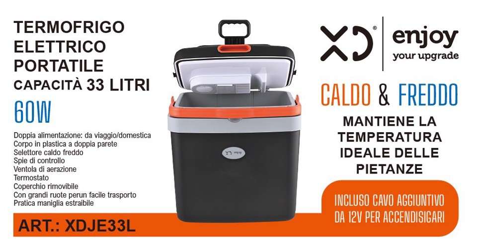XD Enjoy XDJE33L borsa frigo 33 L Elettrico Nero, Grigio, Arancione