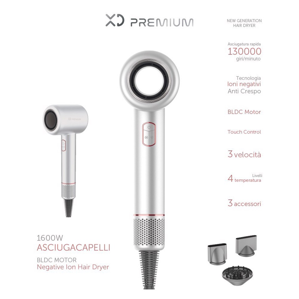 XD Enjoy XDMIS6800 asciuga capelli 1600 W Argento