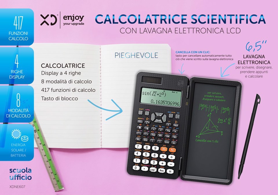 XD Enjoy XDNE607 calcolatrice Tasca Calcolatrice scientifica Nero